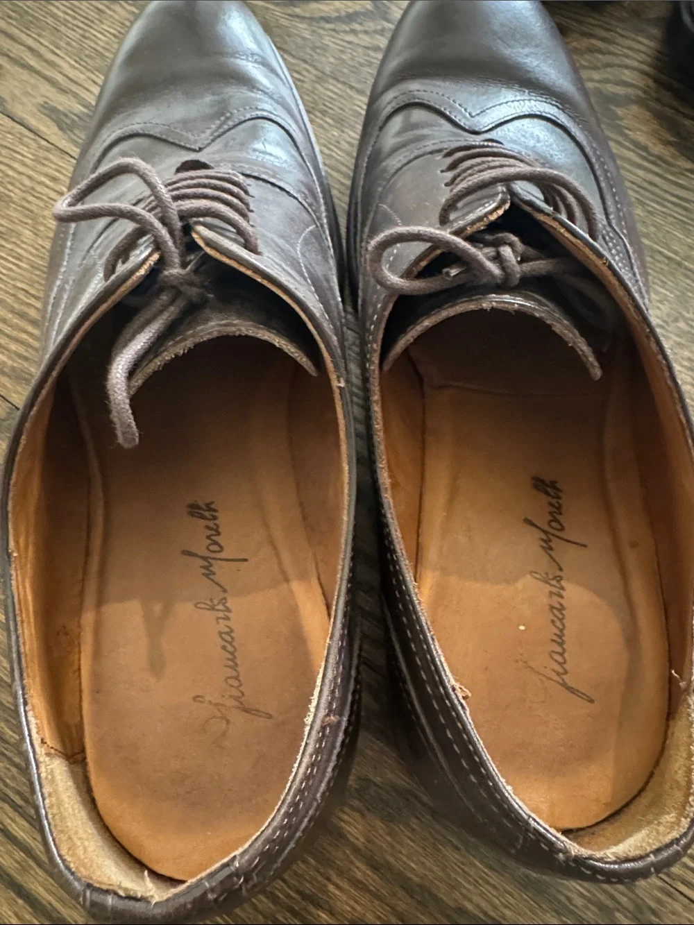 Italian Dark Brown Leather Derby Oxfords